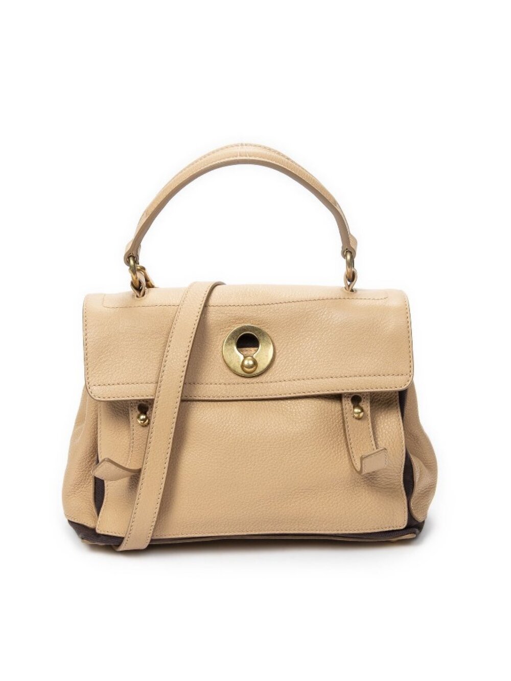 Saint Laurent Small Muse 2 Tan Brown Gray Endopoodle Leather Handbag